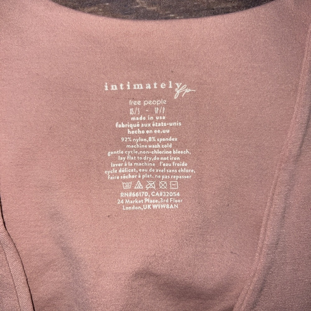 Intimately Free People Mauve Crop Tank Top Bra Womens Size XS/S Seamless - Picture 2 of 6